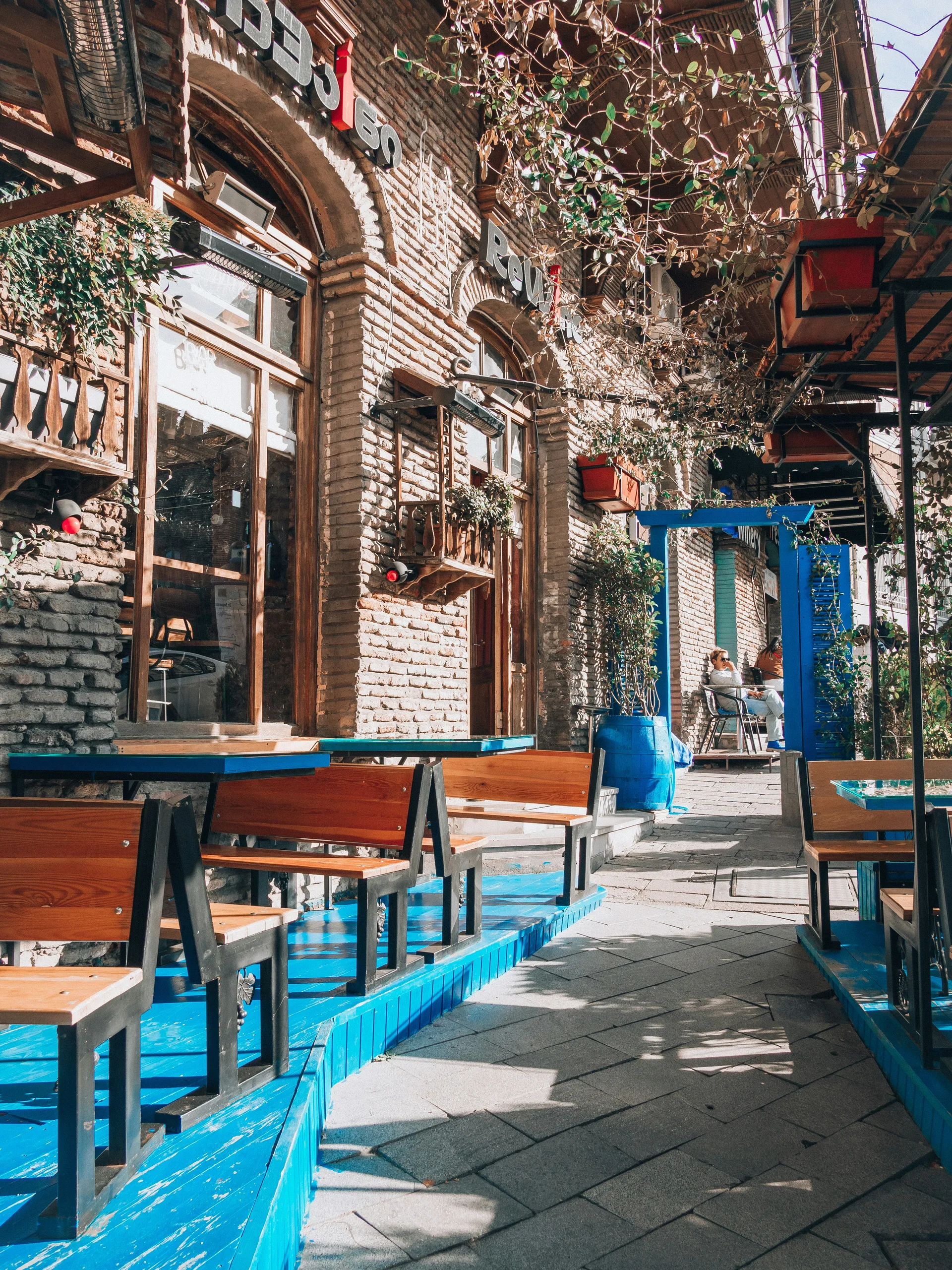 Cozy outdoor café terrace in Tbilisi